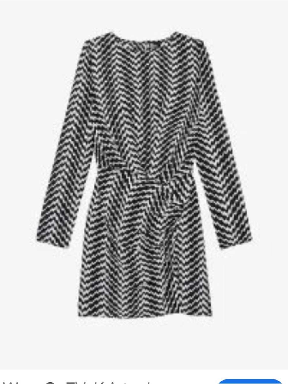 The Kooples Black & White Zigzag Mini Dress